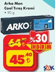 ARKO MEN COOL TIRAŞ KREMİ 90 G indirimli fiyat ARKO MEN COOL TIRAŞ KREMİ 90 G fiyat ve kampanya bilgisi